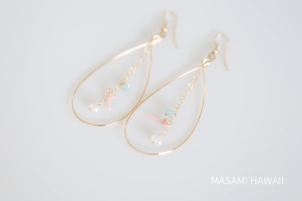 Pure ocean love hoop mermaid earrings☆ピュアオーシャンラブ☆フープマーメイドピアス