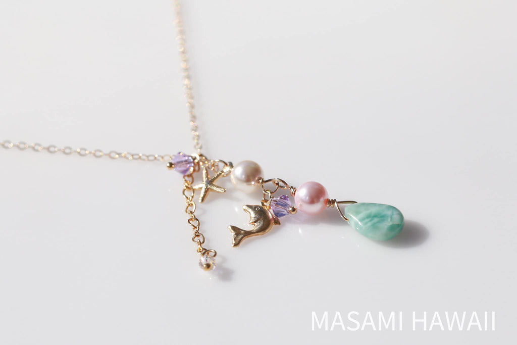 Larimar dolphin mermaid necklace☆ラリマーのドルフィンマーメイドネックレス