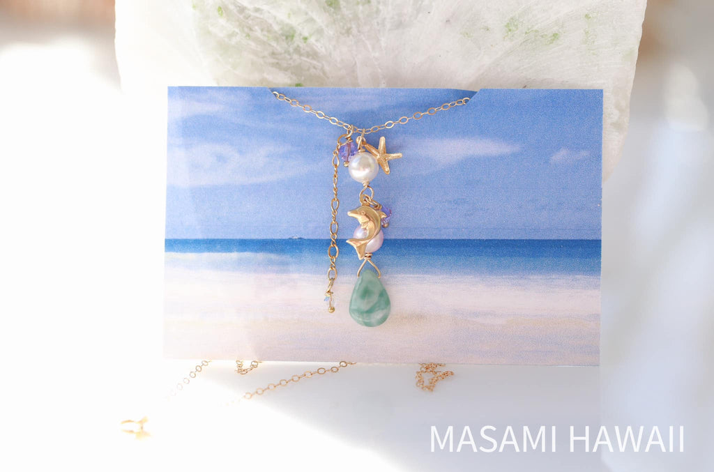 Larimar dolphin mermaid necklace☆ラリマーのドルフィンマーメイドネックレス