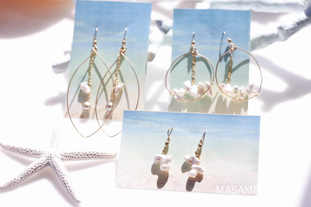 Pure Ocean Love pearl hoop earrings 1☆ピュアオーシャンラブ☆フープピアス１