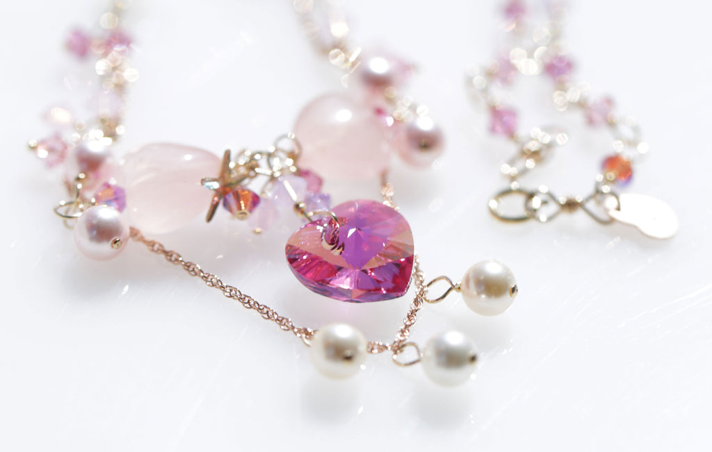 Sweet Heart cherry blossom Mermaid necklace☆スウィートハートサクラ☆マーメイドネックレス