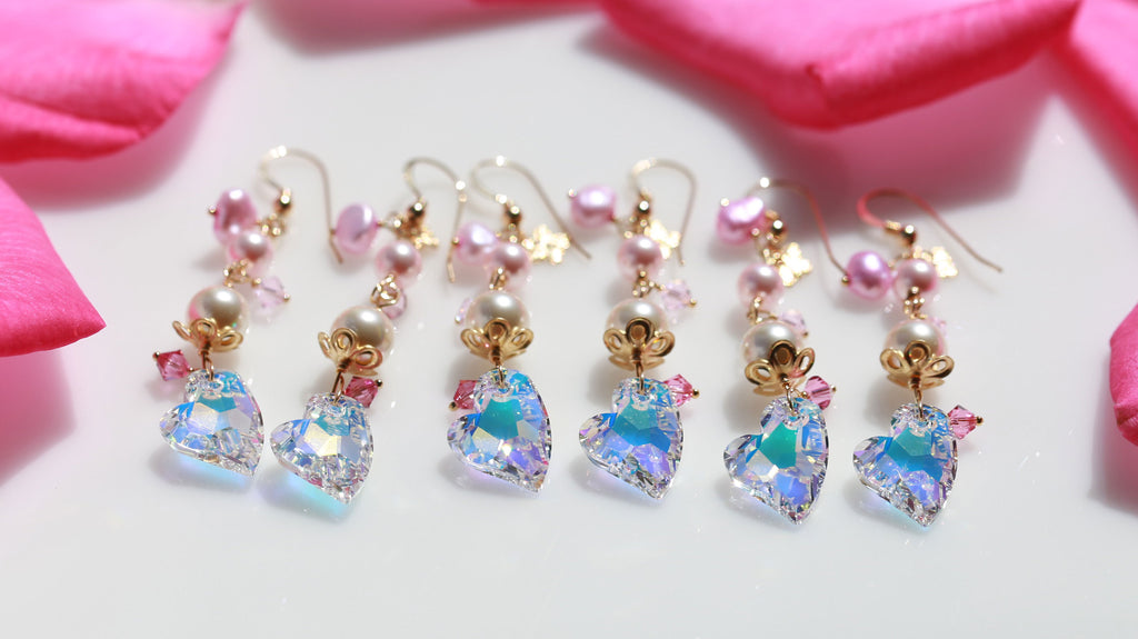 Love heart wedding mermaid earrings☆玉の輿婚☆マーメイドピアス