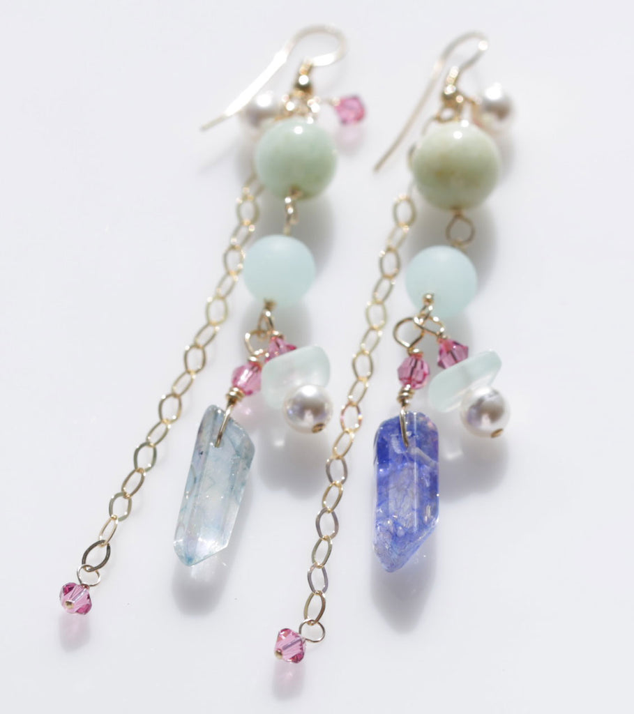 Mermaid crystal earrings 2☆マーメイドクリスタルピアス2