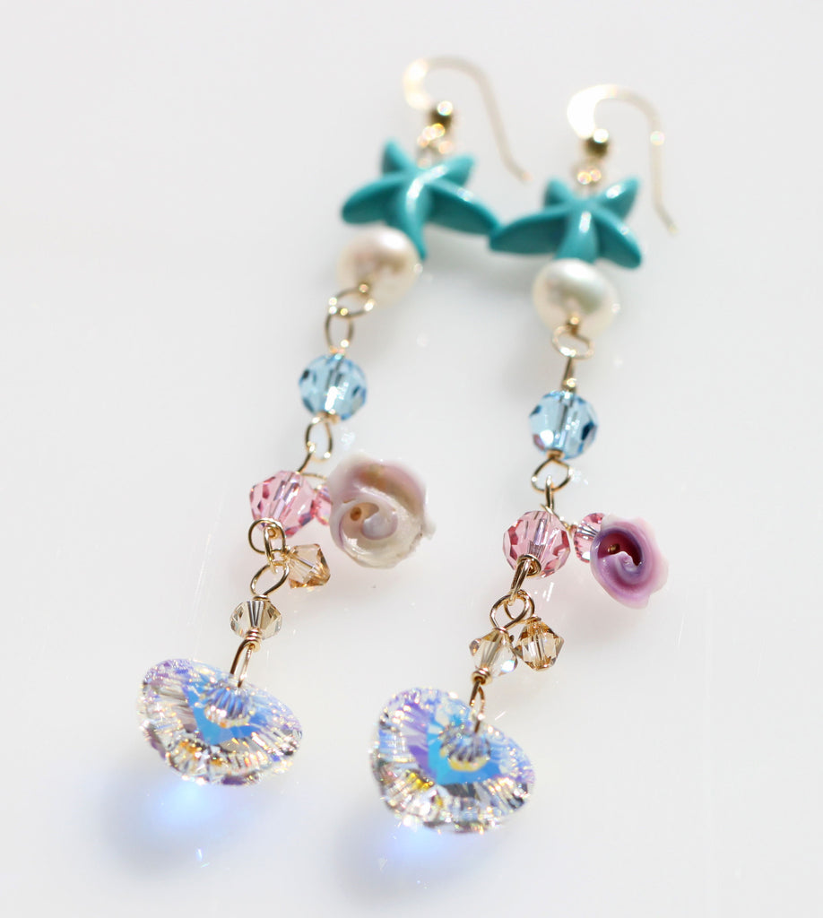 Aurora Princess Mermaid earrings☆オーロラ姫☆マーメイドピアス