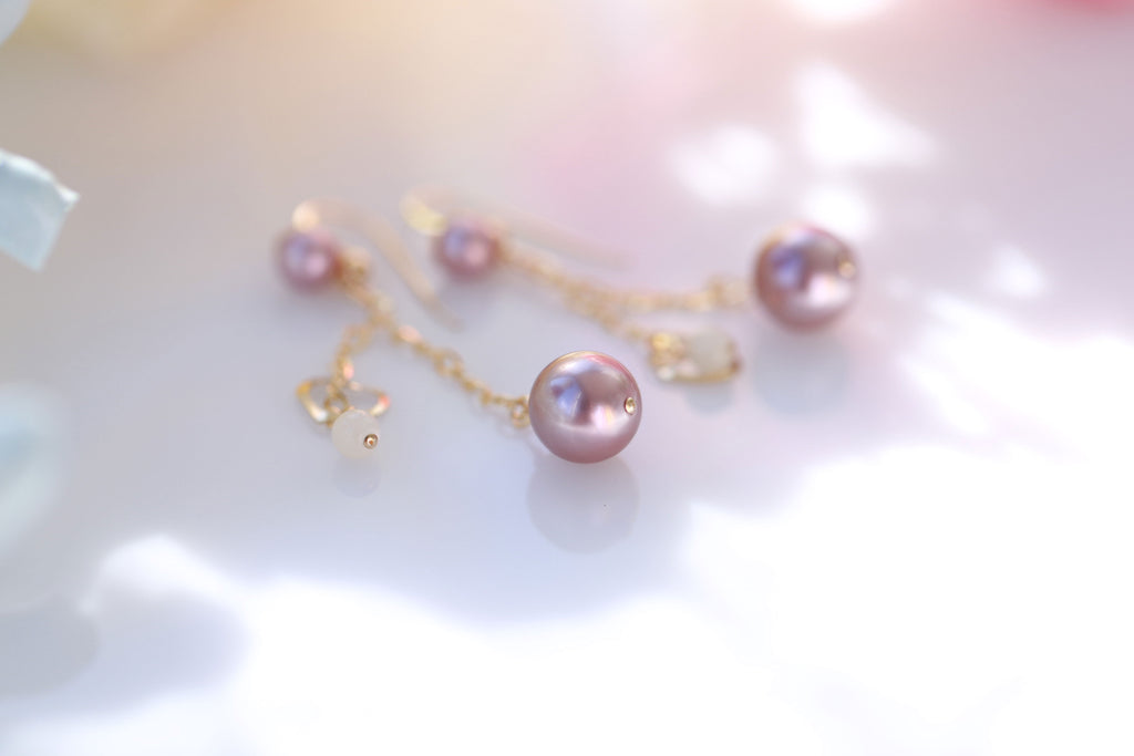 Vegan Love ocean pearl earrings☆ヴィーガンラブオーシャンパールピアス
