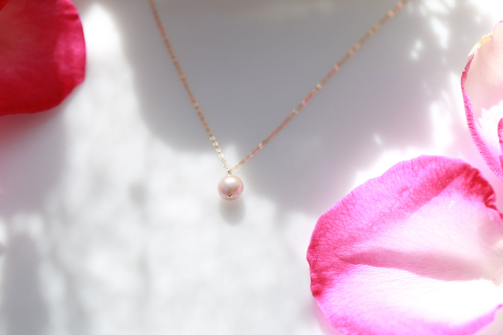 Ocean pink pearl necklace☆オーシャンピンクパールネックレス