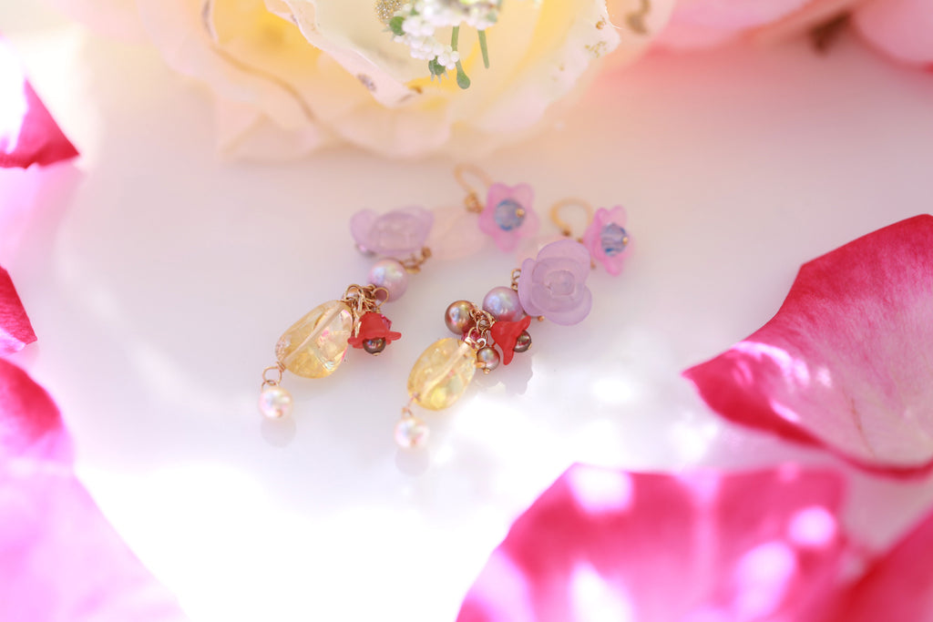 Rose Fairy Mermaid Vegan earrings☆ローズフェアリー☆ヴィーガンマーメイドピアス