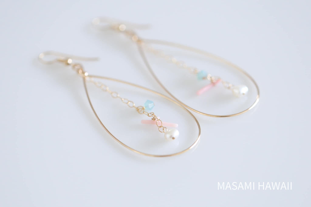 Pure ocean love hoop mermaid earrings☆ピュアオーシャンラブ☆フープマーメイドピアス