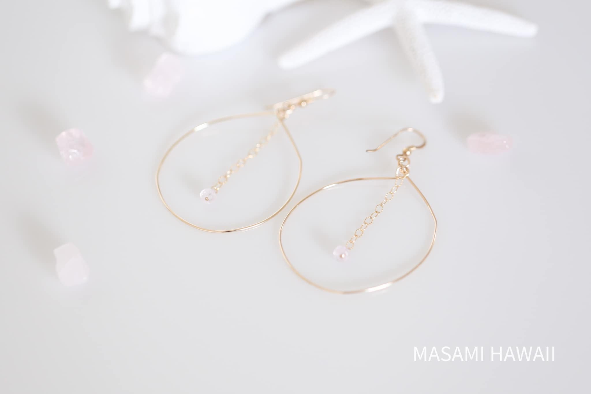 Pure ocean love hoop mermaid earrings（Pink）☆ ピュアオーシャン 