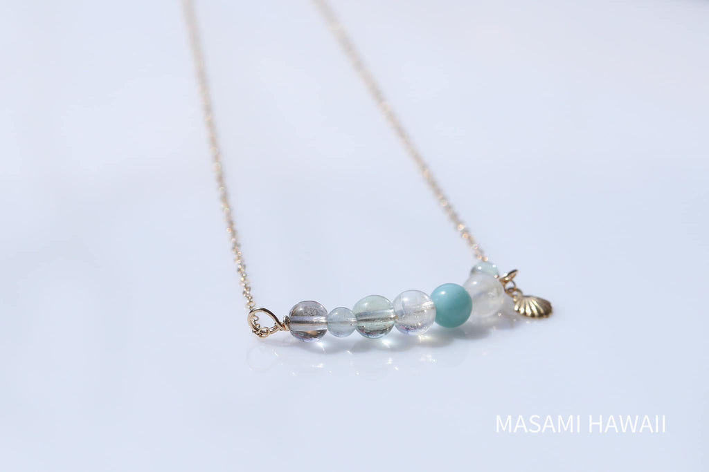 Crystal mermaid necklace blue☆クリスタルマーメイドネックレス☆青色