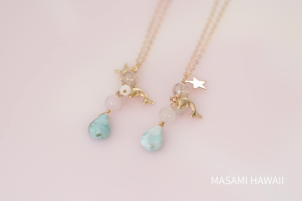 Larimar dolphin mermaid necklace star fish☆ラリマーのドルフィンマーメイドネックレス☆ヒトデ