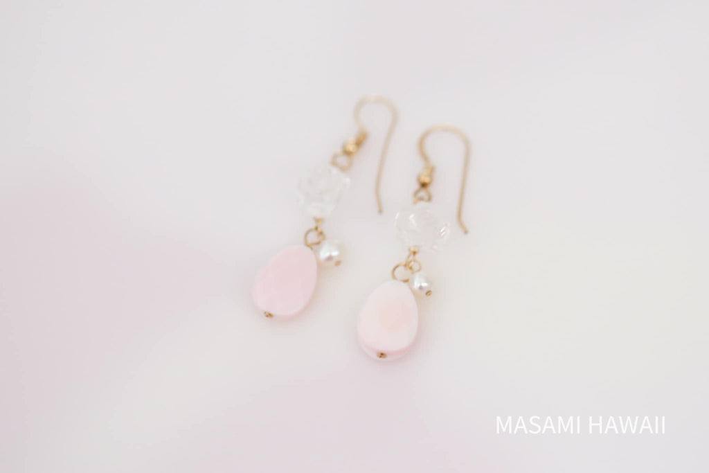 Mary Magdalene Rose pink earrings☆マグダラのマリア様☆ローズピンクピアス