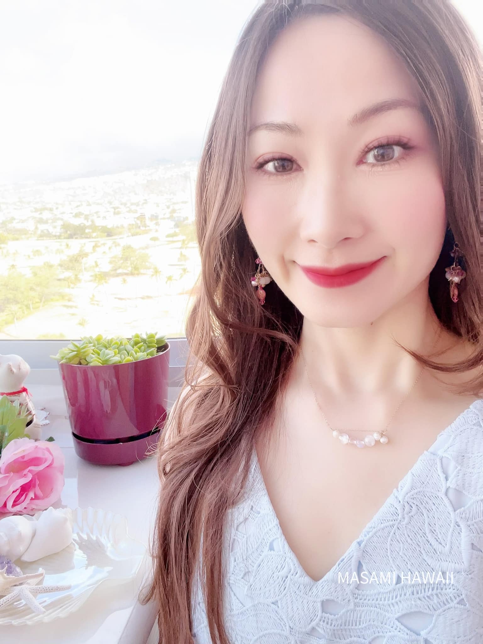 Crystal mermaid necklace pink1☆クリスタルマーメイド