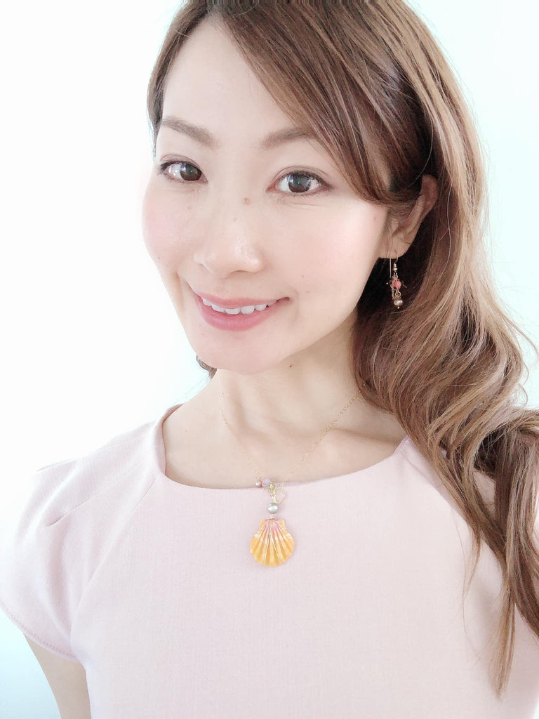 Hawaiian Sunriseshell holiday neklace(heart1)☆サンライズシェルホリーデーネックレス（ハート１）