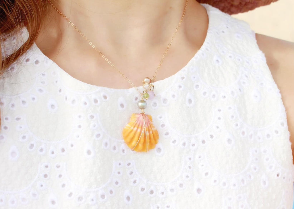 Hawaiian Sunriseshell holiday neklace(heart1)☆サンライズシェルホリーデーネックレス（ハート１）