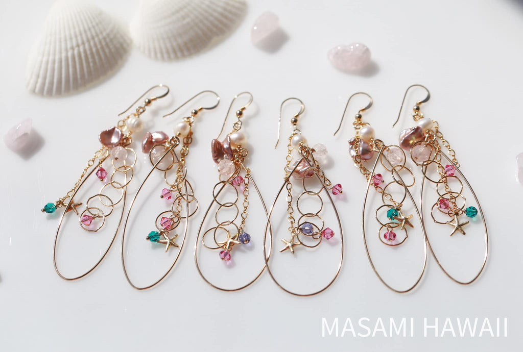 Summer love hoop mermaid eariinges ３☆夏恋☆フープマーメイドピアス３