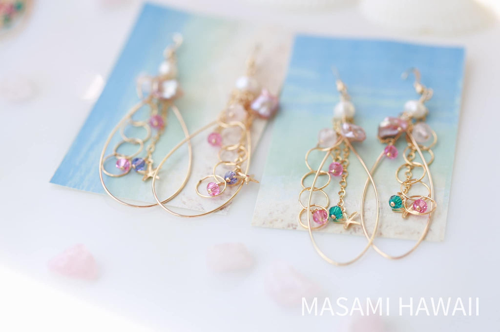 Summer love hoop mermaid eariinges 2☆夏恋☆フープマーメイドピアス2