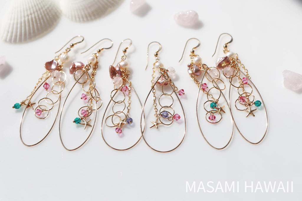 Summer love hoop mermaid eariinges 1☆夏恋☆フープマーメイドピアス１