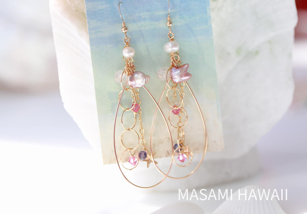 Summer love hoop mermaid eariinges ３☆夏恋☆フープマーメイドピアス３