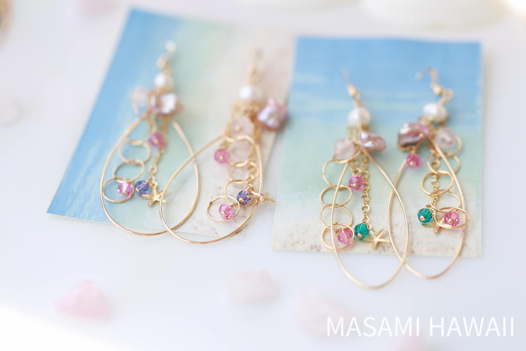 Summer love hoop mermaid eariinges ３☆夏恋☆フープマーメイドピアス３