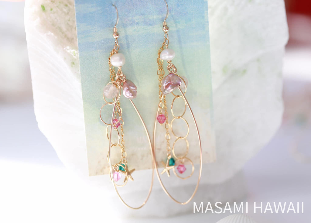 Summer love hoop mermaid eariinges 1☆夏恋☆フープマーメイドピアス１