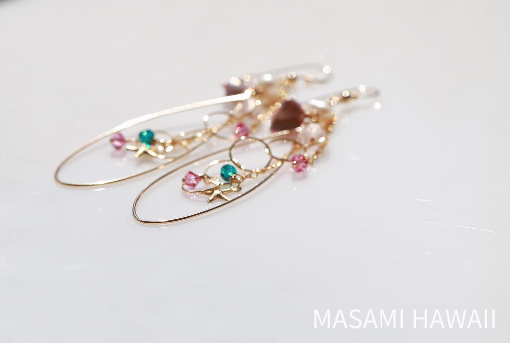 Summer love hoop mermaid eariinges 2☆夏恋☆フープマーメイドピアス2