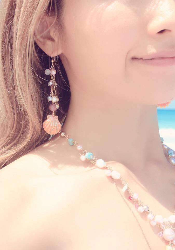 Sunriseshell Hathor Mermaid earrings1☆サンライズシェル☆ハトアー☆マーメイドピアス１