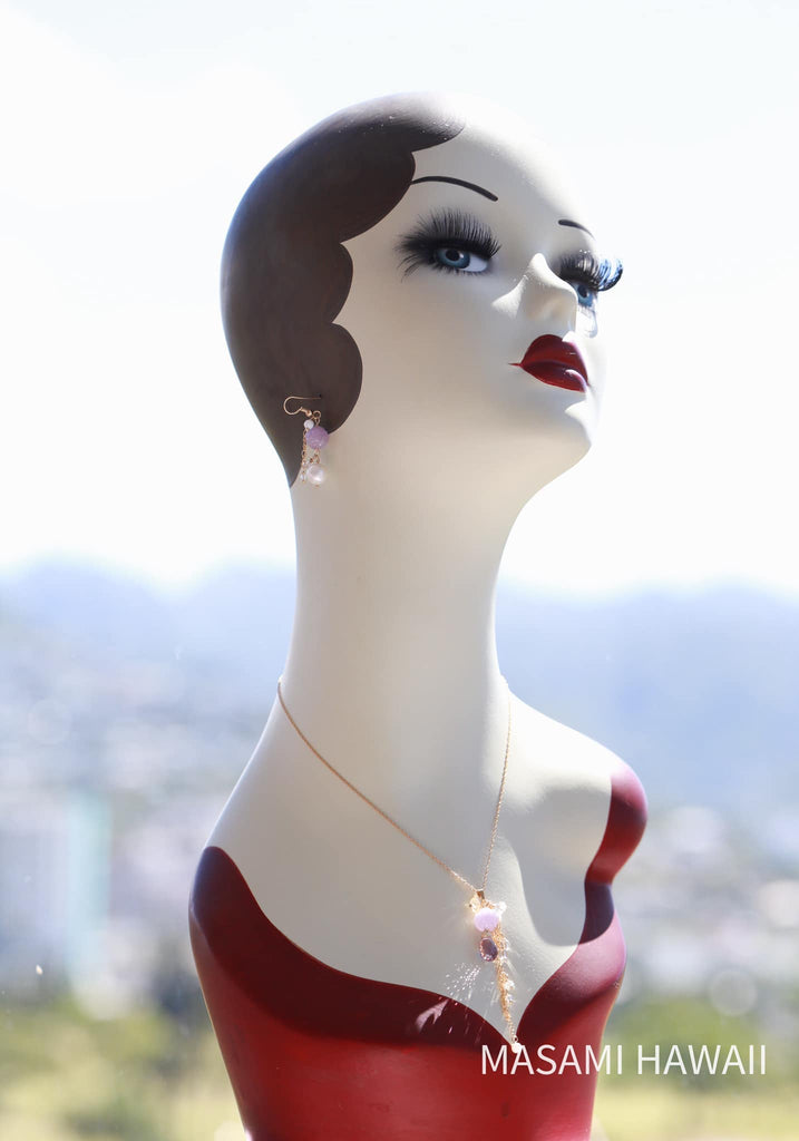 Lavender amethst rose fairy necklace ☆ラベンダーアメジストローズフェアリーネックレス