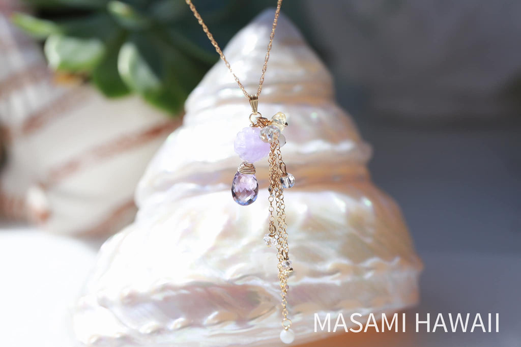 Lavender amethst rose fairy necklace ☆ラベンダーアメジストローズフェアリーネックレス
