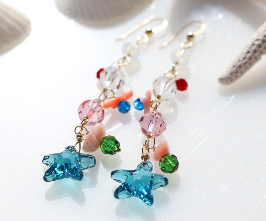 Mermaid star earrings☆星のキラキラマーメイドピアス