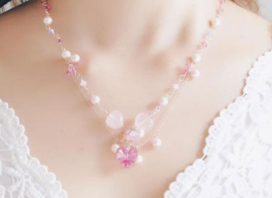 Sweet Heart magenta Mermaid necklace☆スウィートハートマゼンダ☆マーメイドネックレス