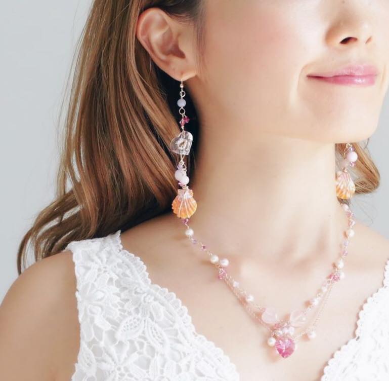 Sunriseshell Sweet Heart Mermaid earrings1☆サンライズシェル☆スウィートハート☆マーメイドピアス１