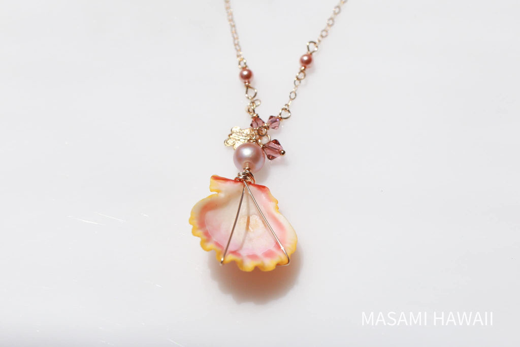 Hawaiian Sunriseshell Love Vinus necklace☆ハワイのサンライズシェル☆愛の女神ネックレス