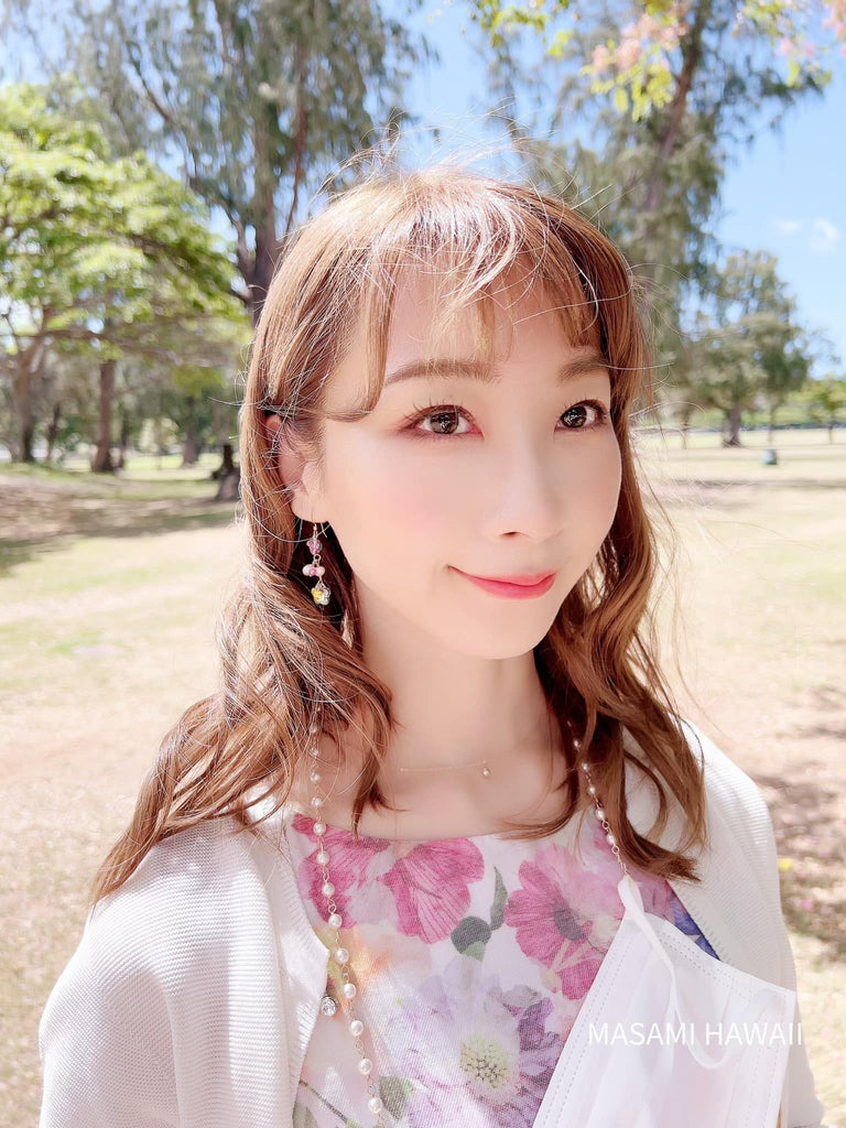 Blue amber flower mermaid earrrings☆ブルーアンバーのフラワーマーメイドピアス