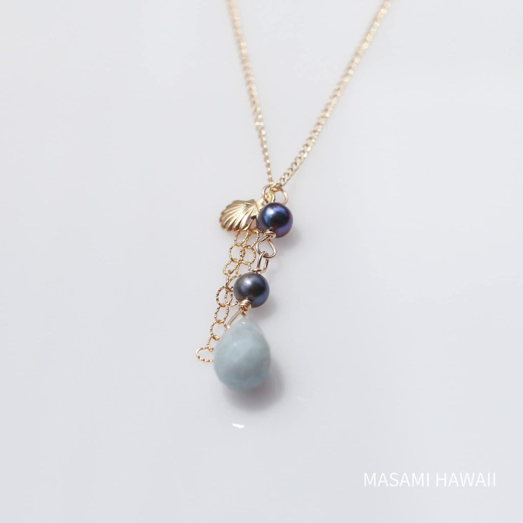Aquamarine Blue mermaid necklace☆アクアマリンのブルーマーメイドネックレス