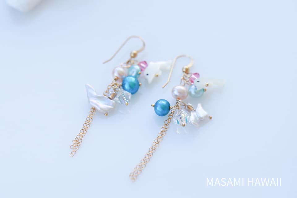 Dolphin love mermaid earrings ☆イルカ☆ラブ☆マーメイドピアス