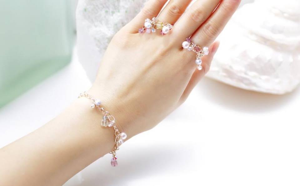 Watermelon tourmaline Mermaid bracelet 1 ☆ウォーターメロントルマリンのマーメイドブレスレット１