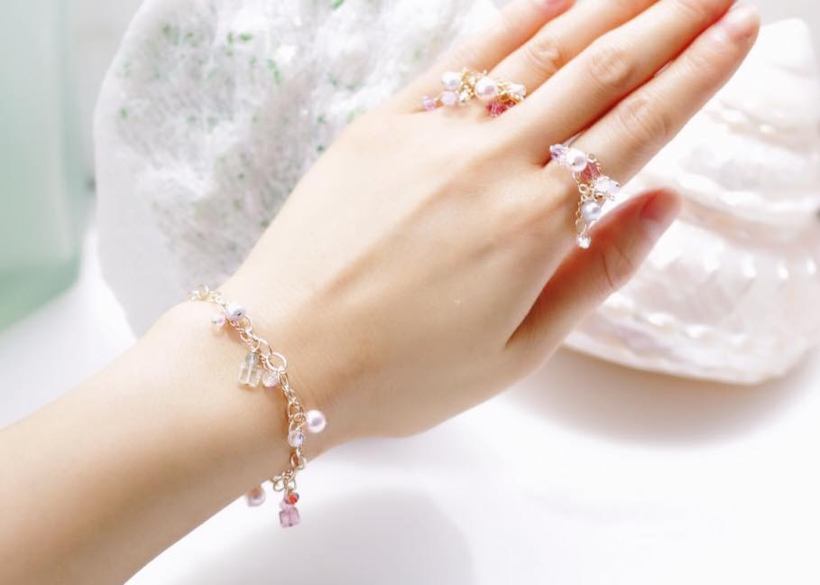 Watermelon tourmaline Mermaid bracelet 2☆ウォーターメロントルマリンのマーメイドブレスレット2