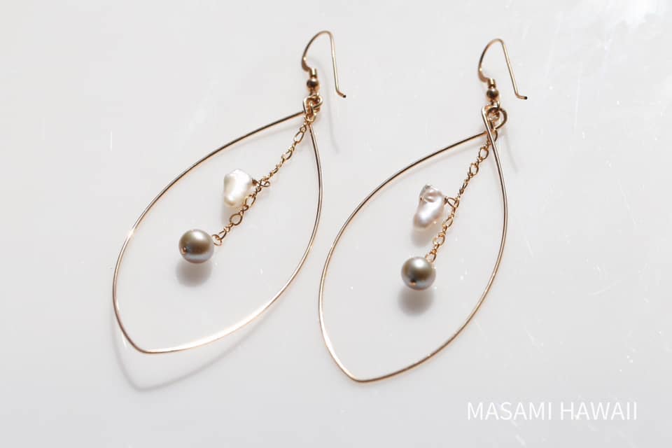 Pure Ocean Love pearl hoop earrings 1☆ピュアオーシャンラブ☆フープピアス１