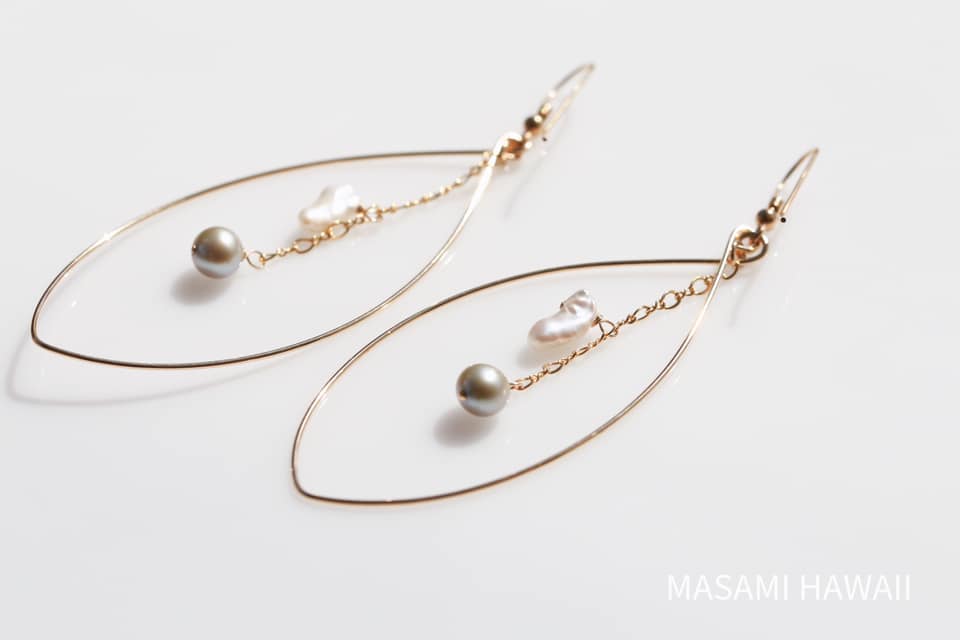 Pure Ocean Love pearl hoop earrings 1☆ピュアオーシャンラブ☆フープピアス１