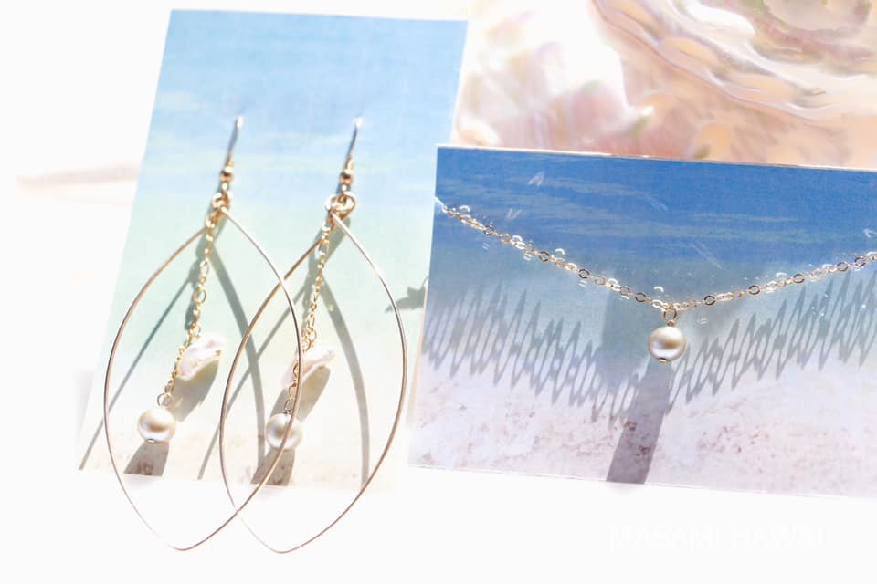 Pure Ocean Love pearl hoop earrings 1☆ピュアオーシャンラブ☆フープピアス１