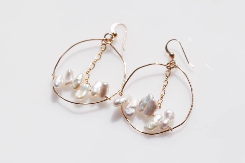 Pure Ocean Love pearl hoop earrings 6☆ピュアオーシャンラブ☆フープピアス6