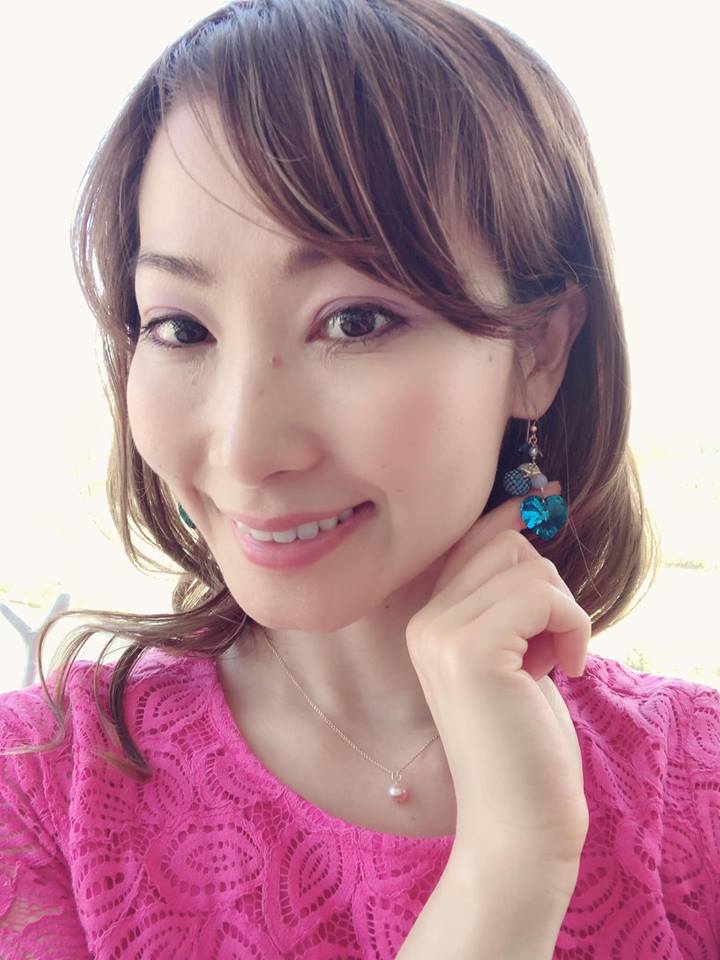 Ocean blue heart earrings2☆オーシャンブルーハートピアス２