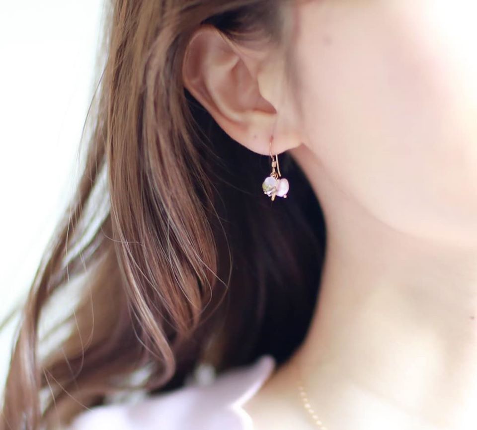 Rose pearl mermaid earrings☆ローズパールの恋のマーメイドピアス