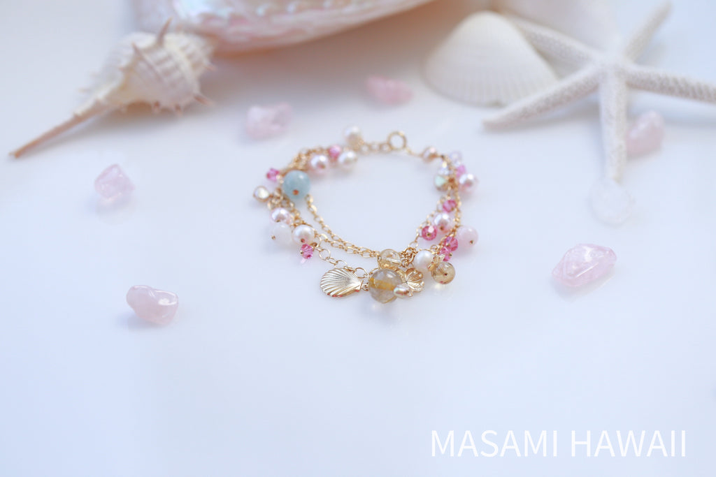 Mermaid elegant love gold bracelet ☆鑑定☆マーメイドのエレガントラブゴールドブレスレット