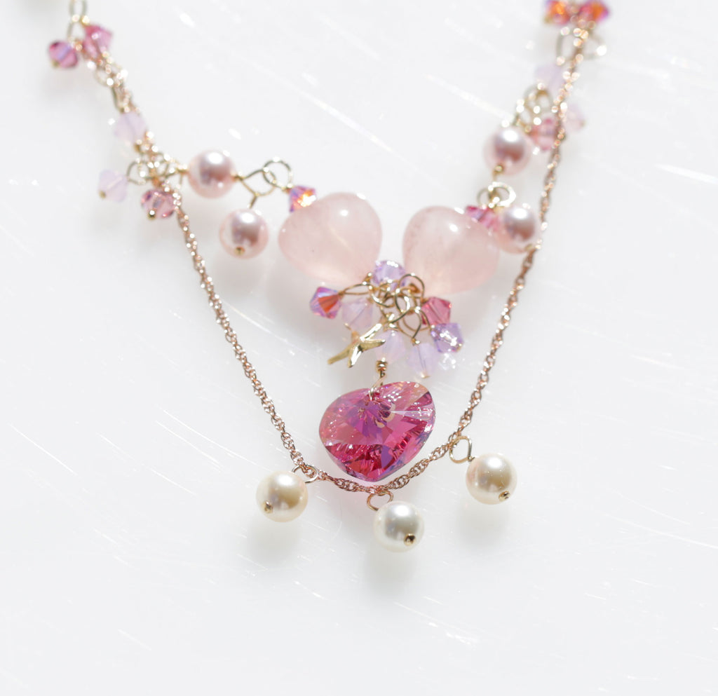 Sweet Heart cherry blossom Mermaid necklace☆スウィートハートサクラ☆マーメイドネックレス