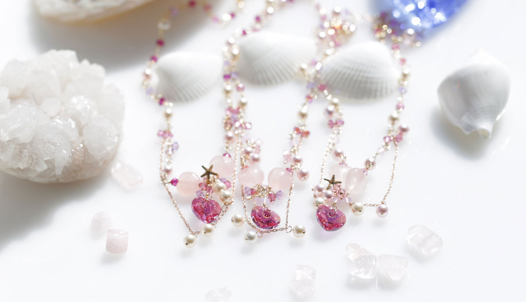 Sweet Heart cherry blossom Mermaid necklace☆スウィートハートサクラ☆マーメイドネックレス