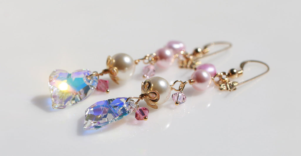 Love heart wedding mermaid earrings☆玉の輿婚☆マーメイドピアス