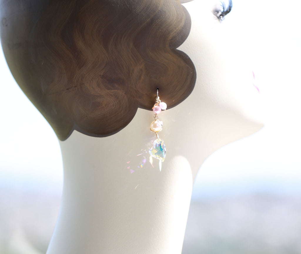 Love heart wedding mermaid earrings☆玉の輿婚☆マーメイドピアス