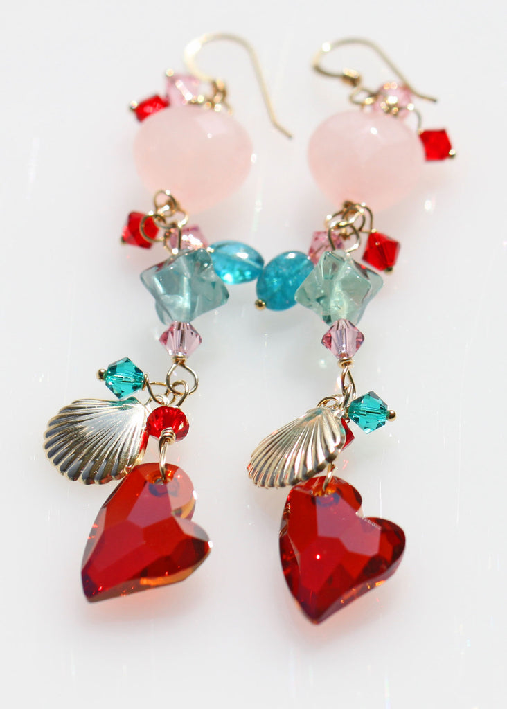 Happy Valentine Vegan Mermaid earrings☆ハッピーバレンタイン☆ヴィーガンマーメイドピアス